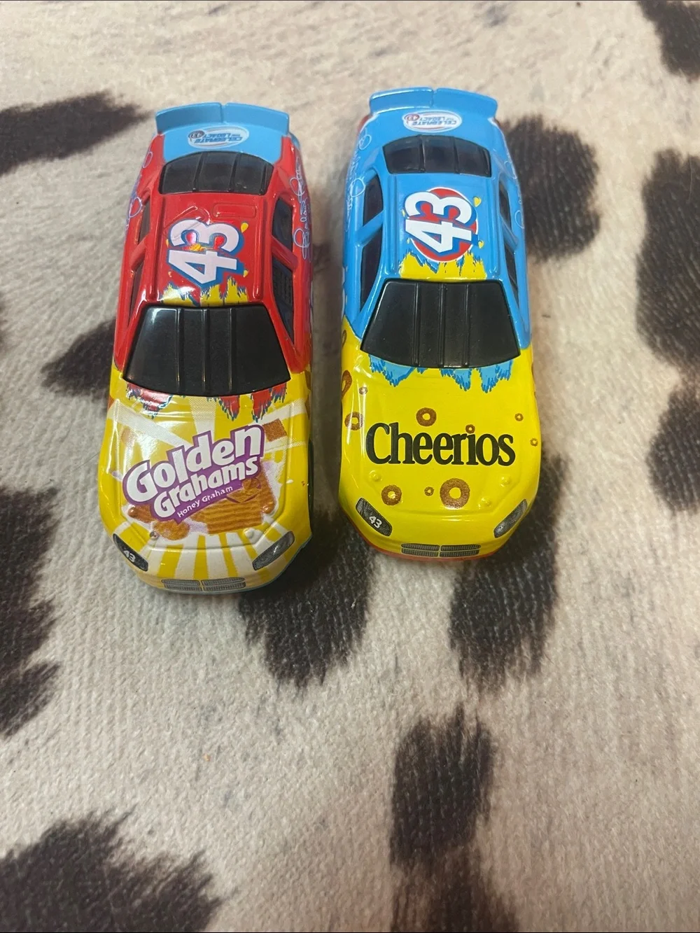 Cheerios & Golden Grahams Die-Cast Racing Cars - Yellow, Blue, Red